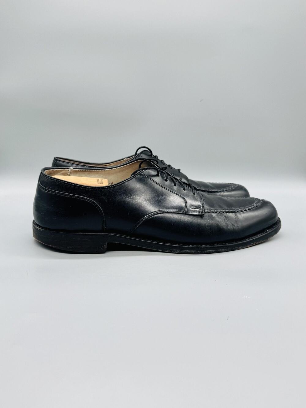 Alden Shoes Mens 12 Black Leather Split Toe Lace Up Derby Oxford Dress USA